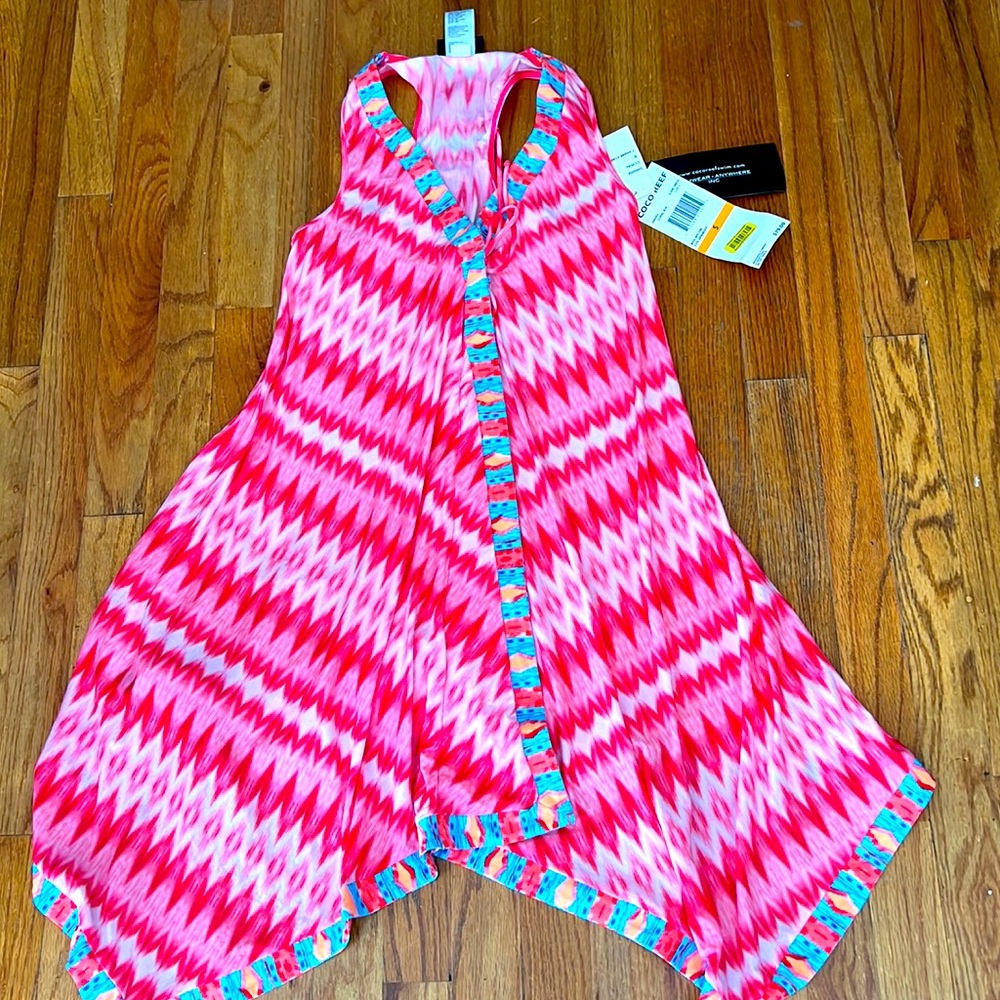 NWT Coco Reef asymmetrical swim cover dress Sz S